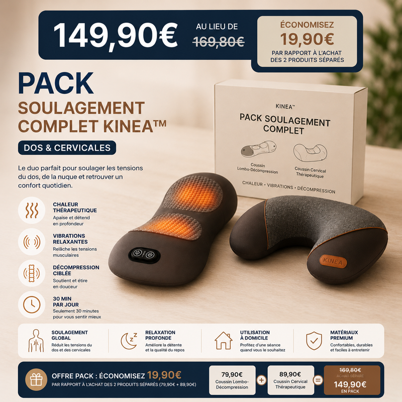 Pack Soulagement Complet Kinea™ – Dos & Cervicales