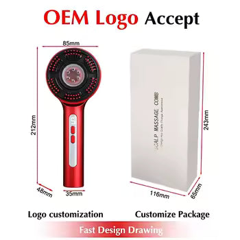 Electric massage comb with red light for applying medicine to the scalp, mino essence duct comb, hair care product.