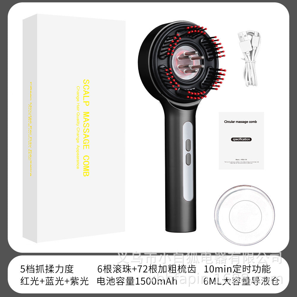 Electric massage comb with red light for applying medicine to the scalp, mino essence duct comb, hair care product.